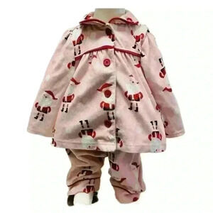 Carter’s Just For You Santa Christmas Pajamas 12 M Pink